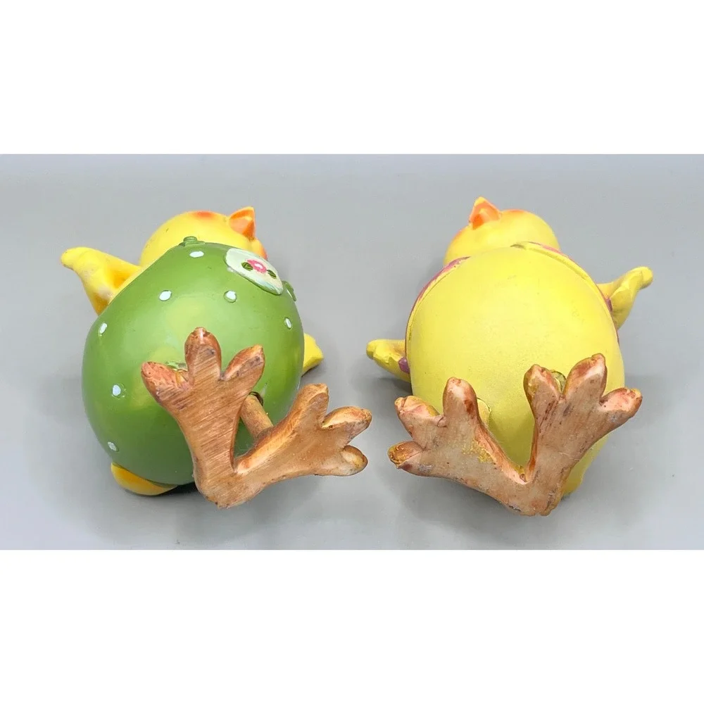 Easter Chick Figurines Set of 2 Yellow‎ Spring Resin Decor 5.5